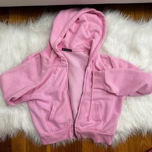 Bubble gum color Brandy Melville cropped zip up
